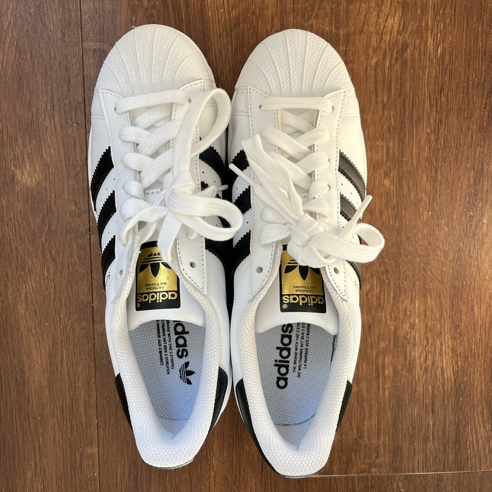 Adidas Superstar Black & White Sneakers (New without tags)